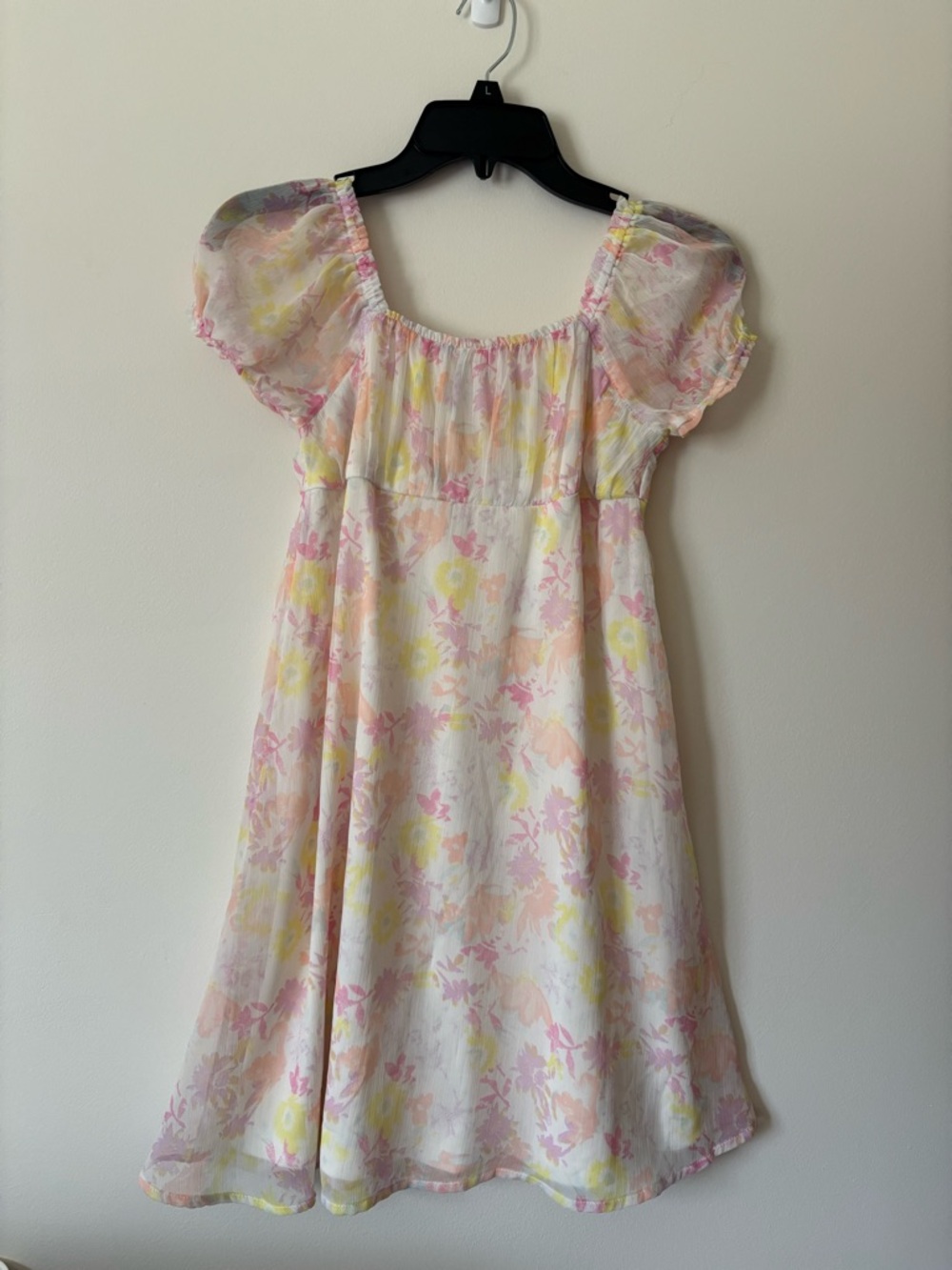 SO Lightweight Pink & Yellow Floral Babydoll Dress